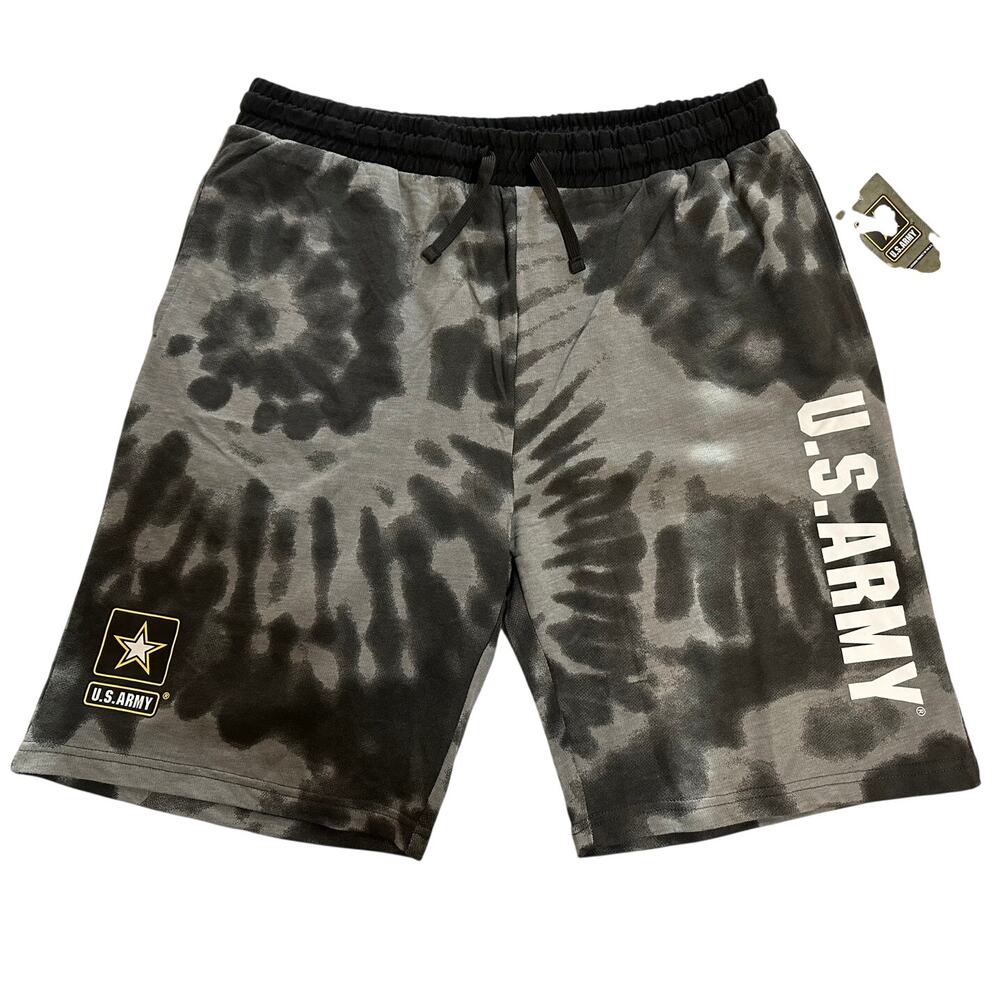 US Army NWT Tie Dye Sweat Shorts Mens XL Athleisure Lounge Gym Streetwear